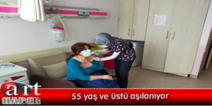 55 yaş ve üstü aşılanıyor