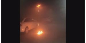 küçük çaplı yangın söndürüldü.