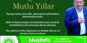 S.S. Amasya Pancar Ekicileri Kooperatifi Başkanı Mustafa Saatcı “Yeni yılda sağlıklı ve mutlu yıllar”