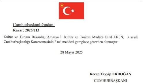 Bilal Eken, Amasya İl Kültür Müdürü Görevinden Alındı